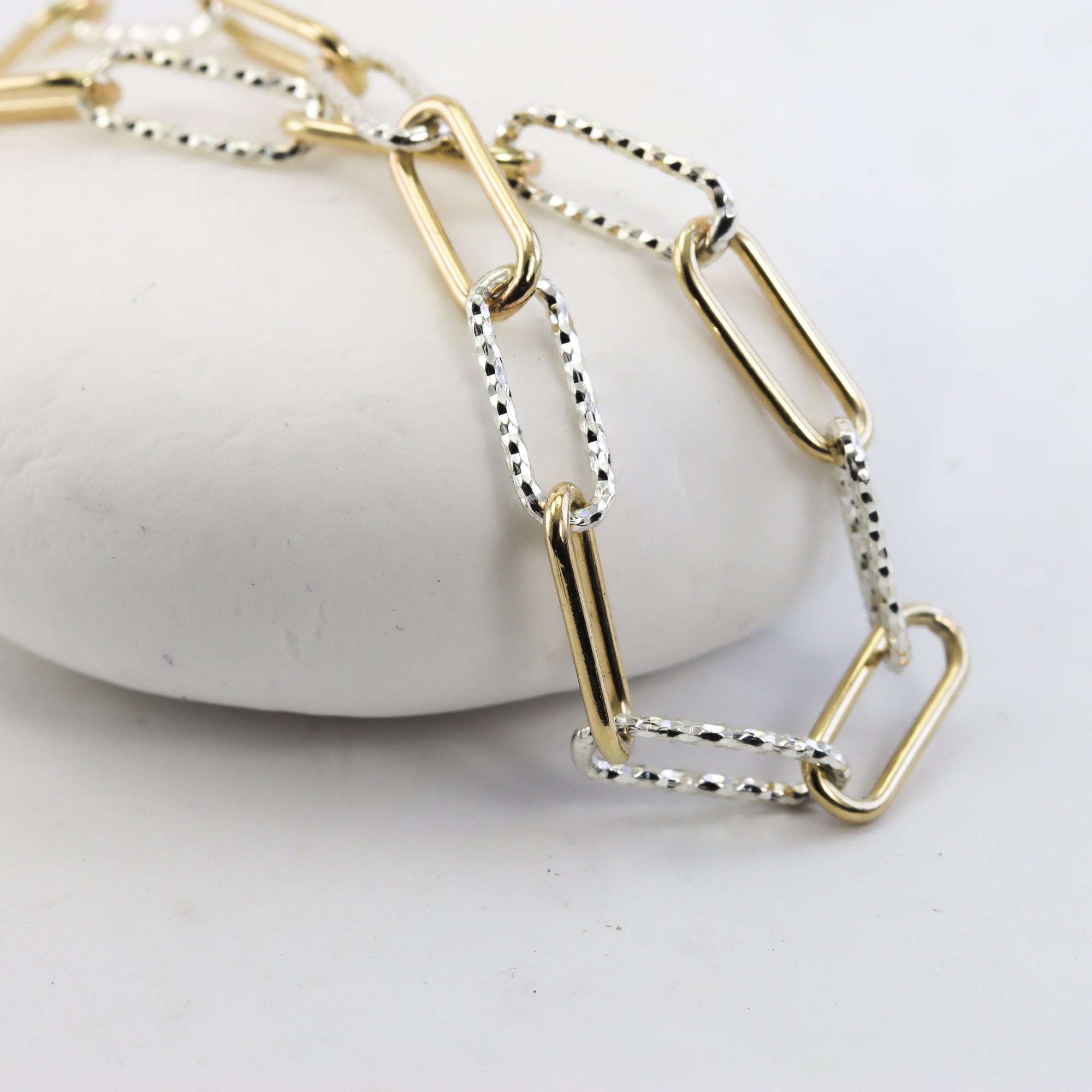 Chunky Paperclip Chain Golden Necklace Punk Style Unisex - Temu