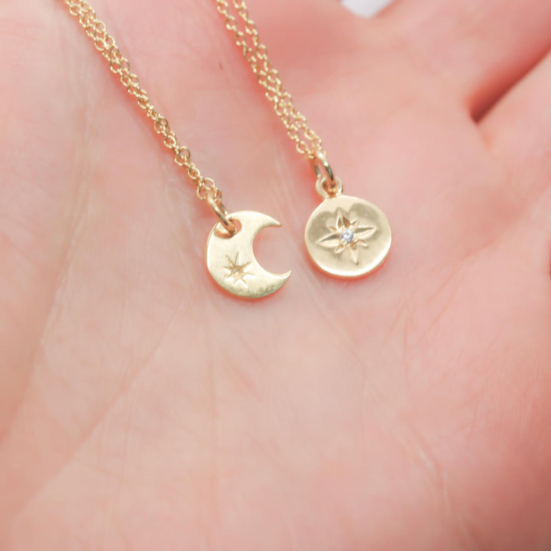 Crescent Moon Necklace with Star