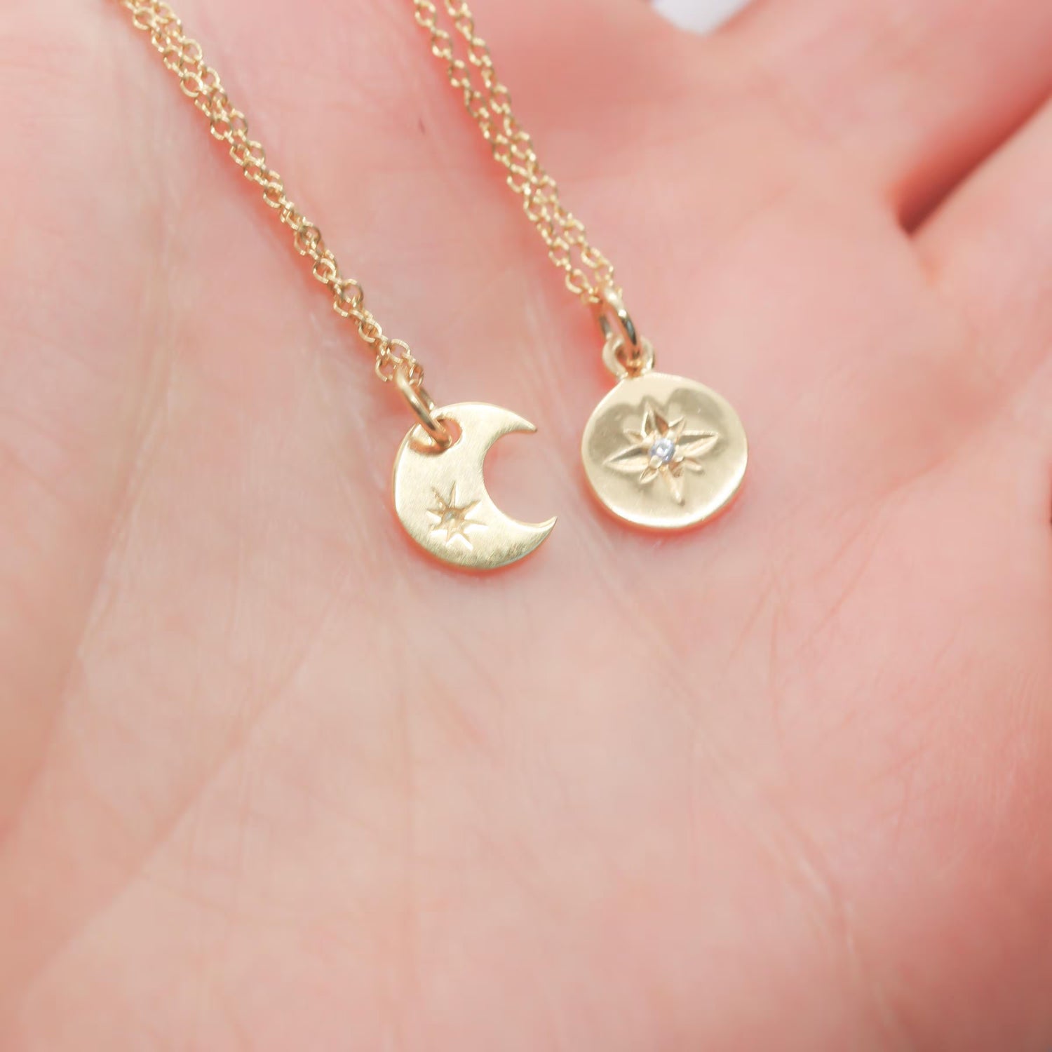 Crescent Moon Necklace with Star