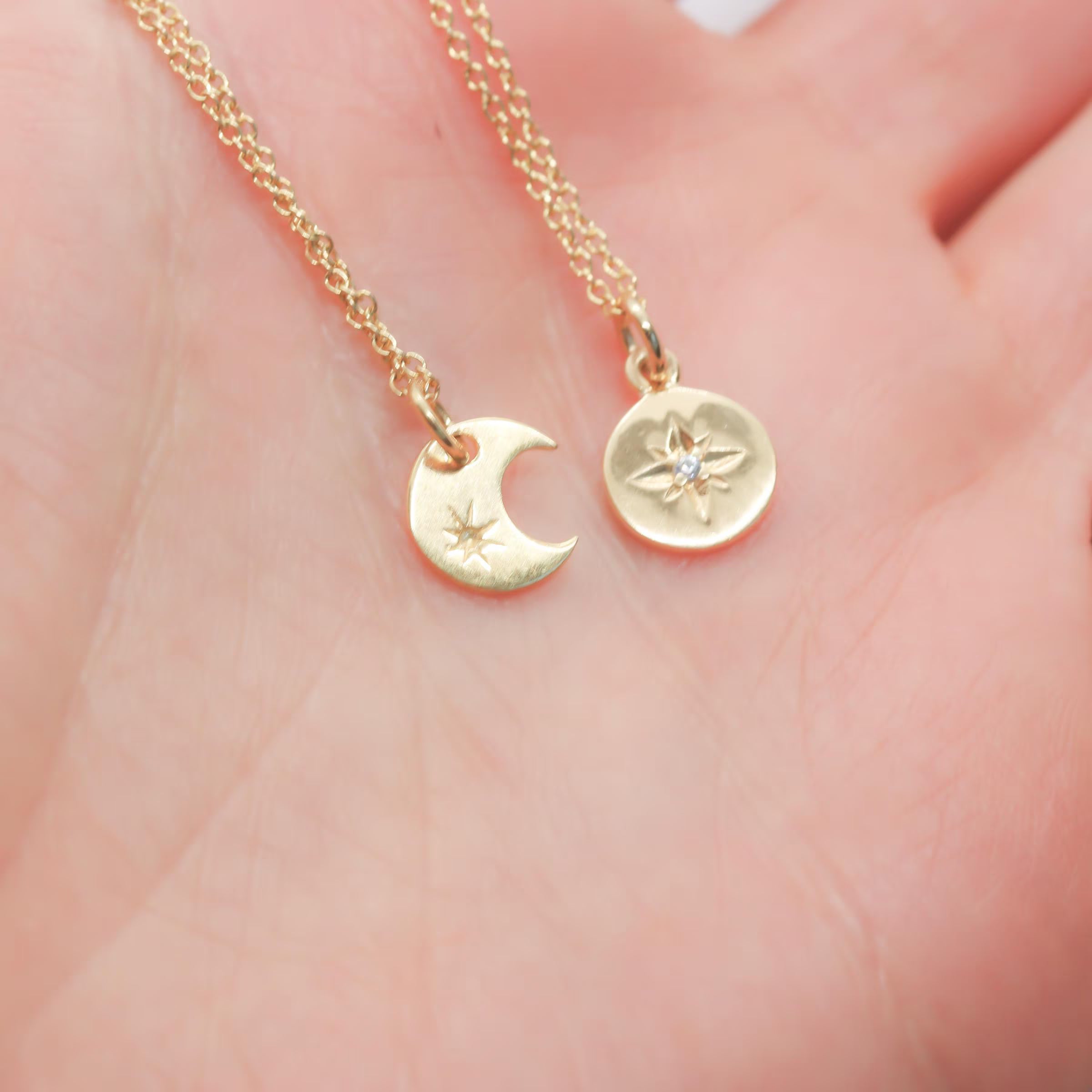 Crescent Moon Necklace with Star