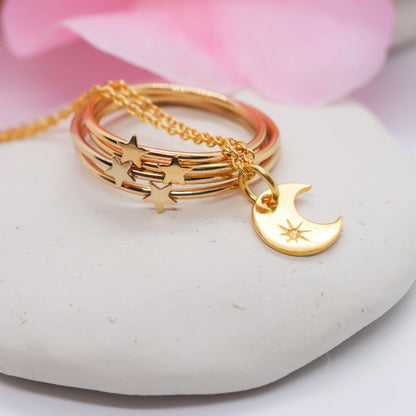 Crescent Moon Necklace with Star