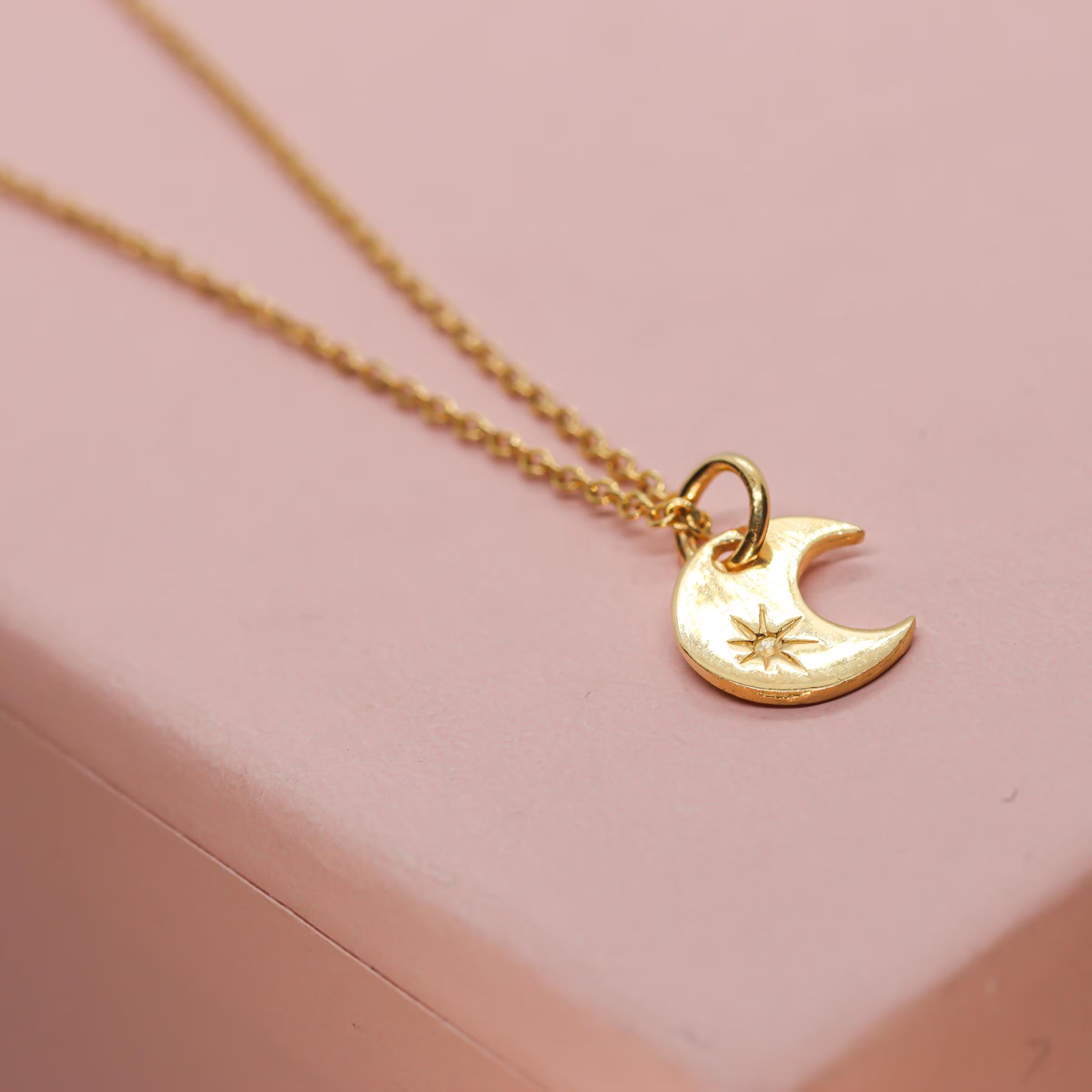 Crescent Moon Necklace with Star