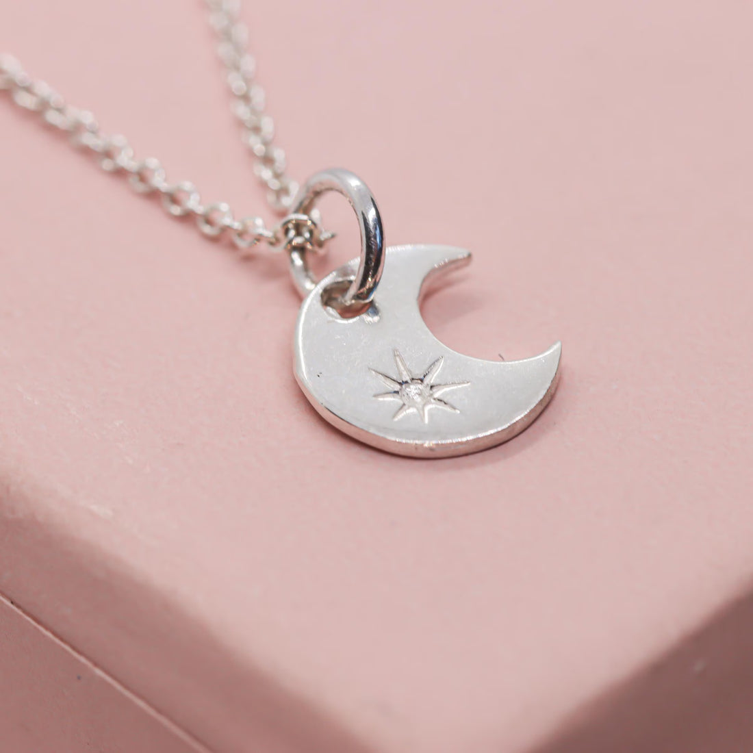 Crescent Moon Necklace with Star