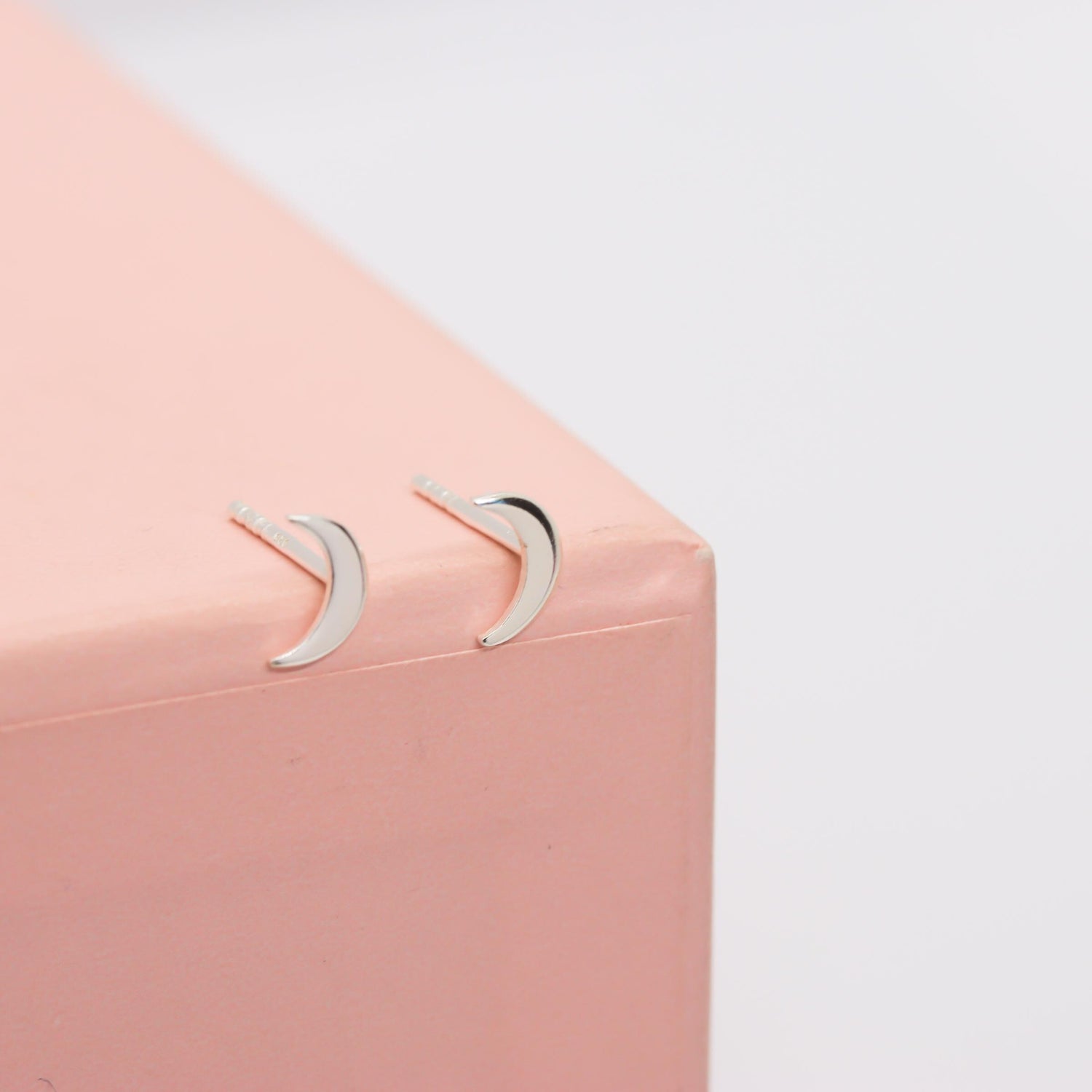 Crescent Moon Stud Earrings
