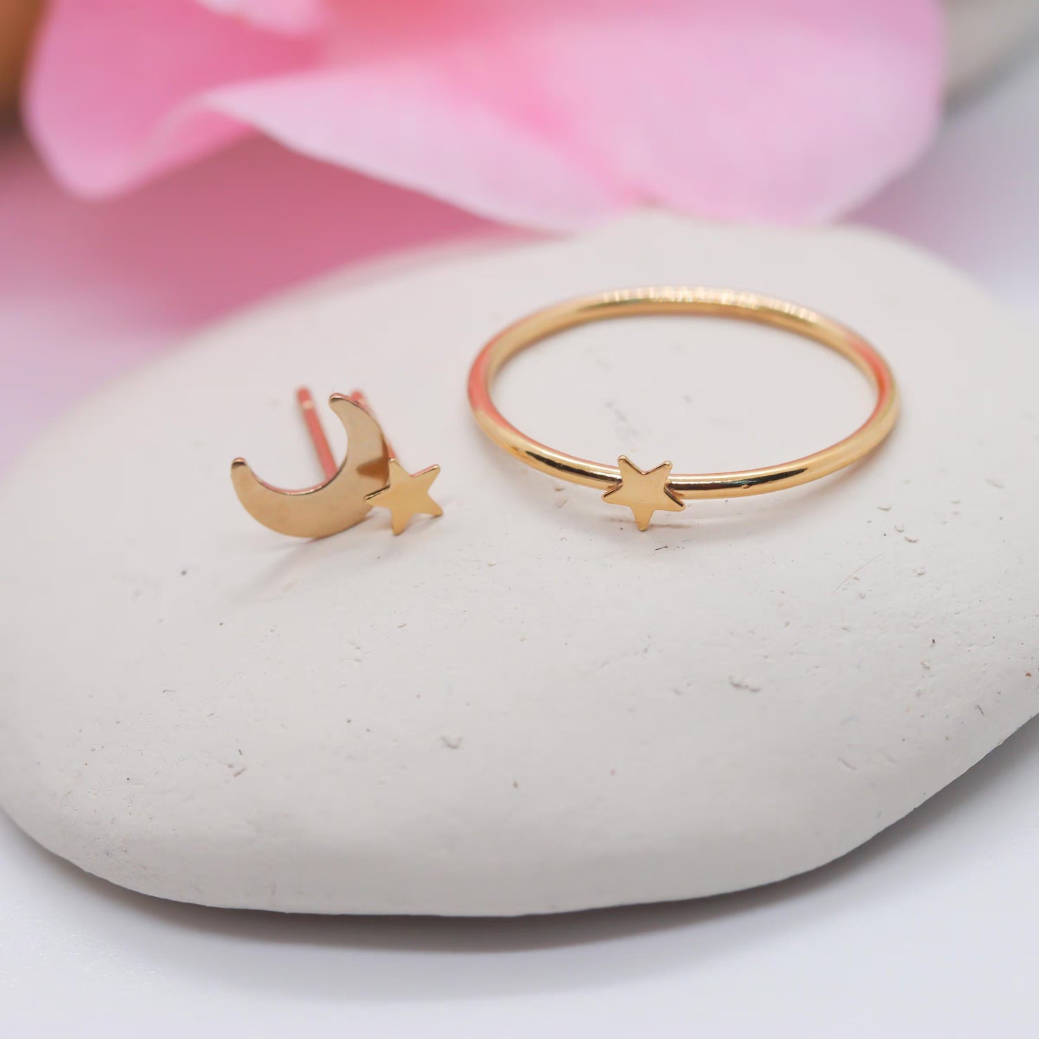 Crescent Moon Stud Earrings