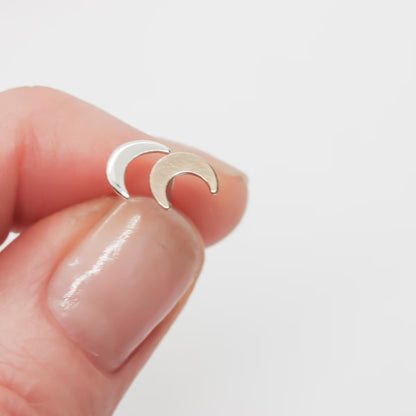Crescent Moon Stud Earrings