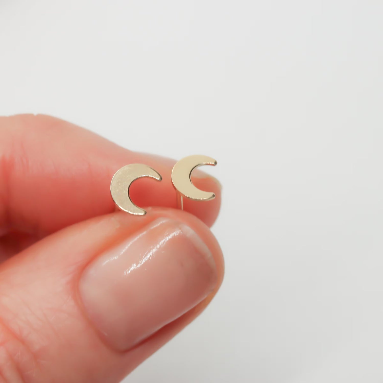 Crescent Moon Stud Earrings