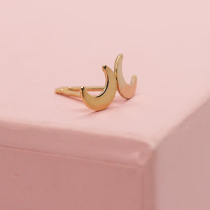 Crescent Moon Stud Earrings