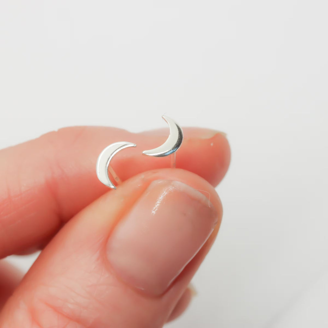 Crescent Moon Stud Earrings