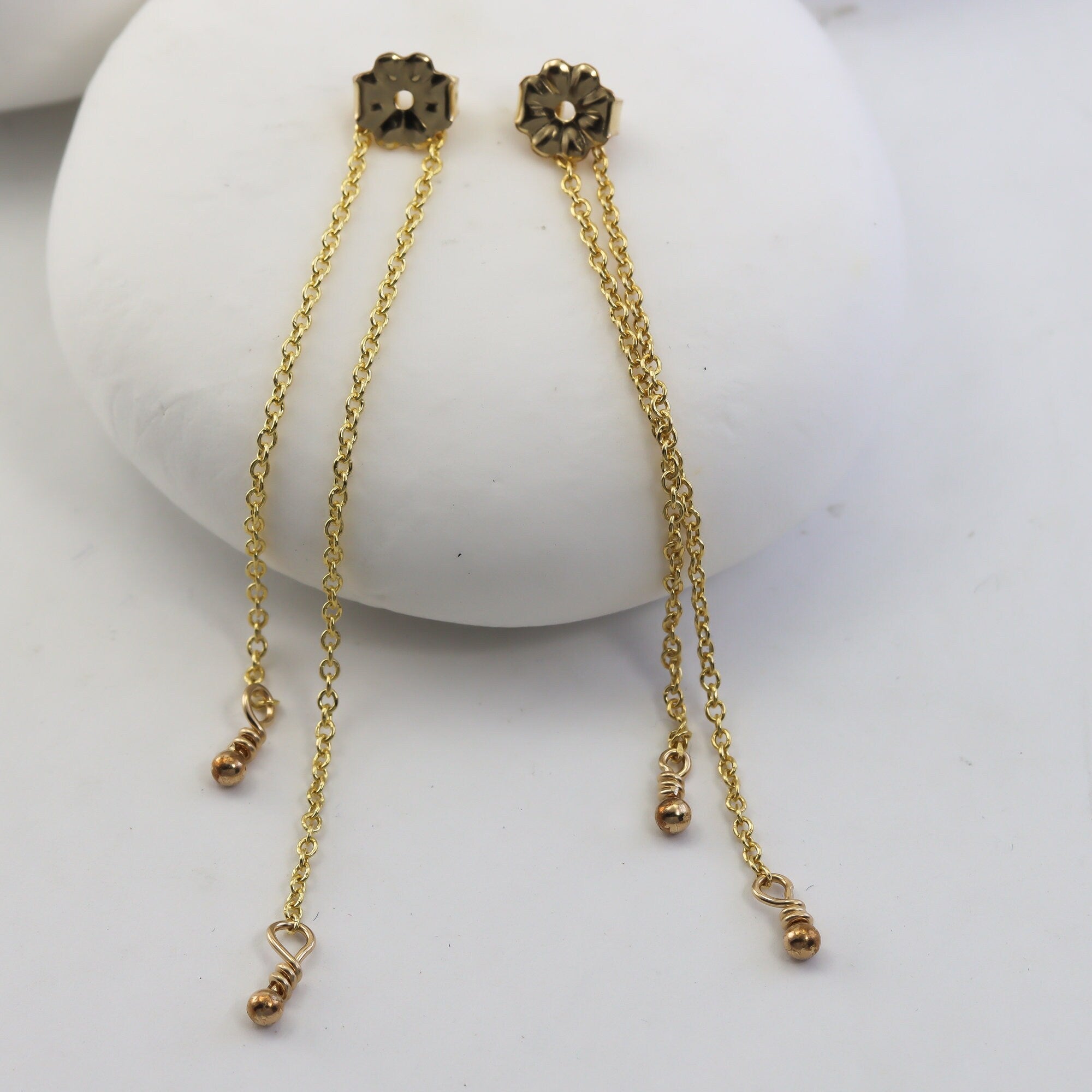Dangle Earring Jackets with Herkimer Diamonds or Simple Drops in Silver or Gold Filled
