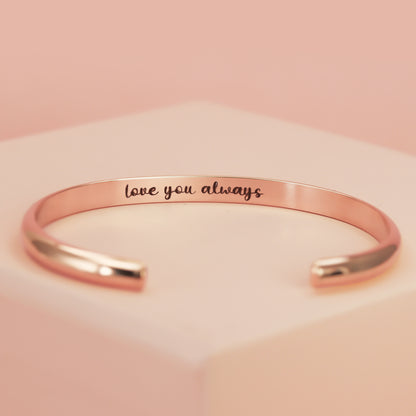 Engraved Rose Gold Cuff