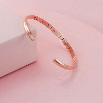 Engraved Rose Gold Cuff