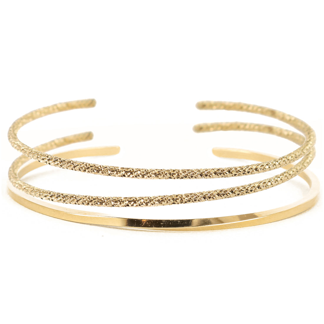 Gold Cuff Set - Twist and Sparkle