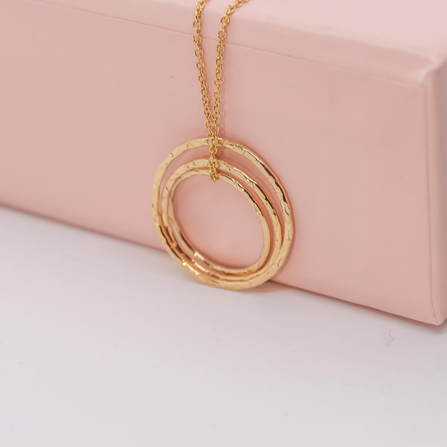 Hammered Circle Pendant Necklace