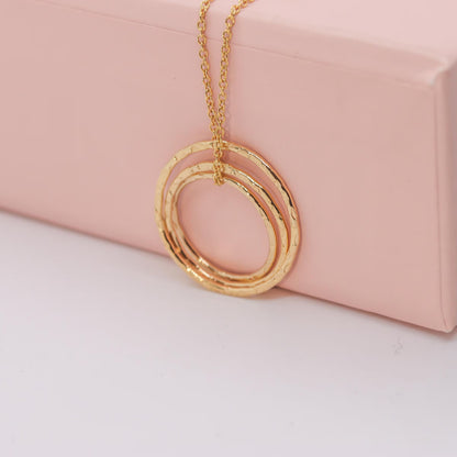 Hammered Circle Pendant Necklace