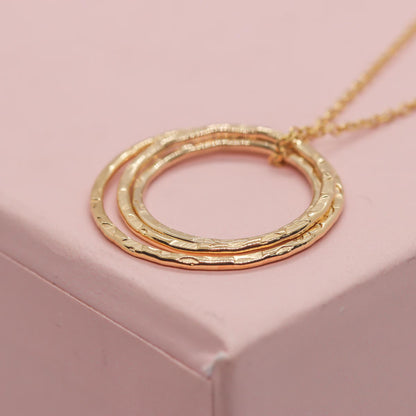 Hammered Circle Pendant Necklace