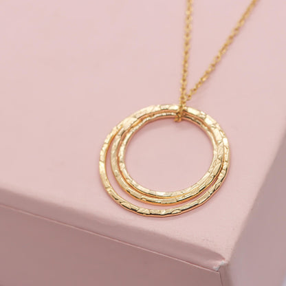 Hammered Circle Pendant Necklace