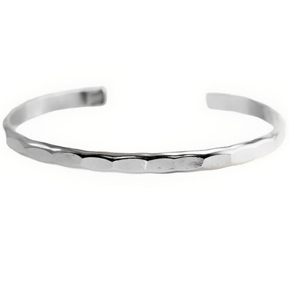 Hammered Cuff Set in Silver