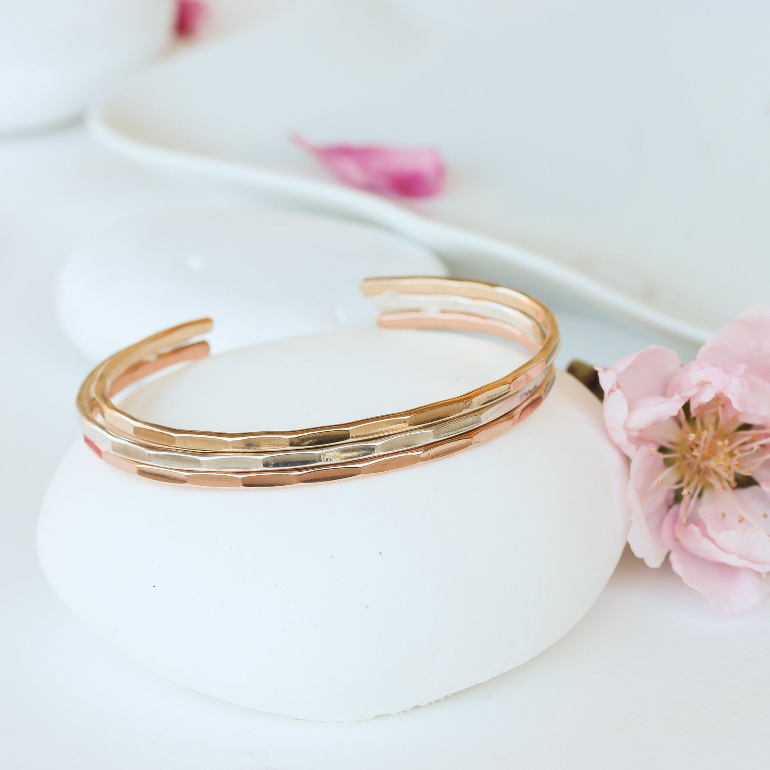 Hammered Gold Signature Cuff Bracelet