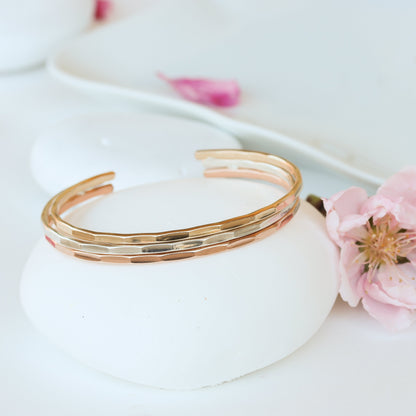 Hammered Gold Signature Cuff Bracelet
