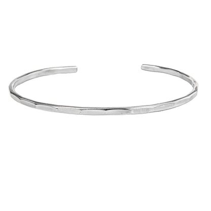 Hammered Silver Signature Cuff Bracelet