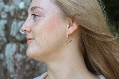 Pave Style Pearl Hoops
