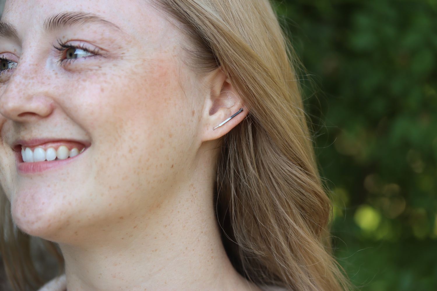Silver Matchstick Climber Earrings