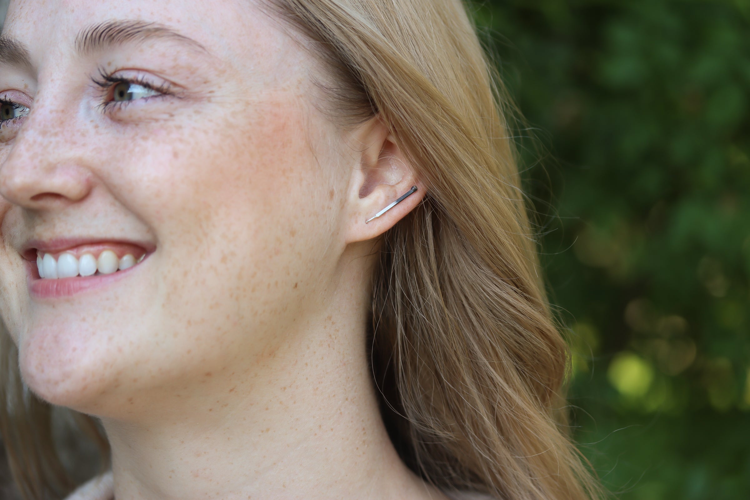 Silver Matchstick Climber Earrings