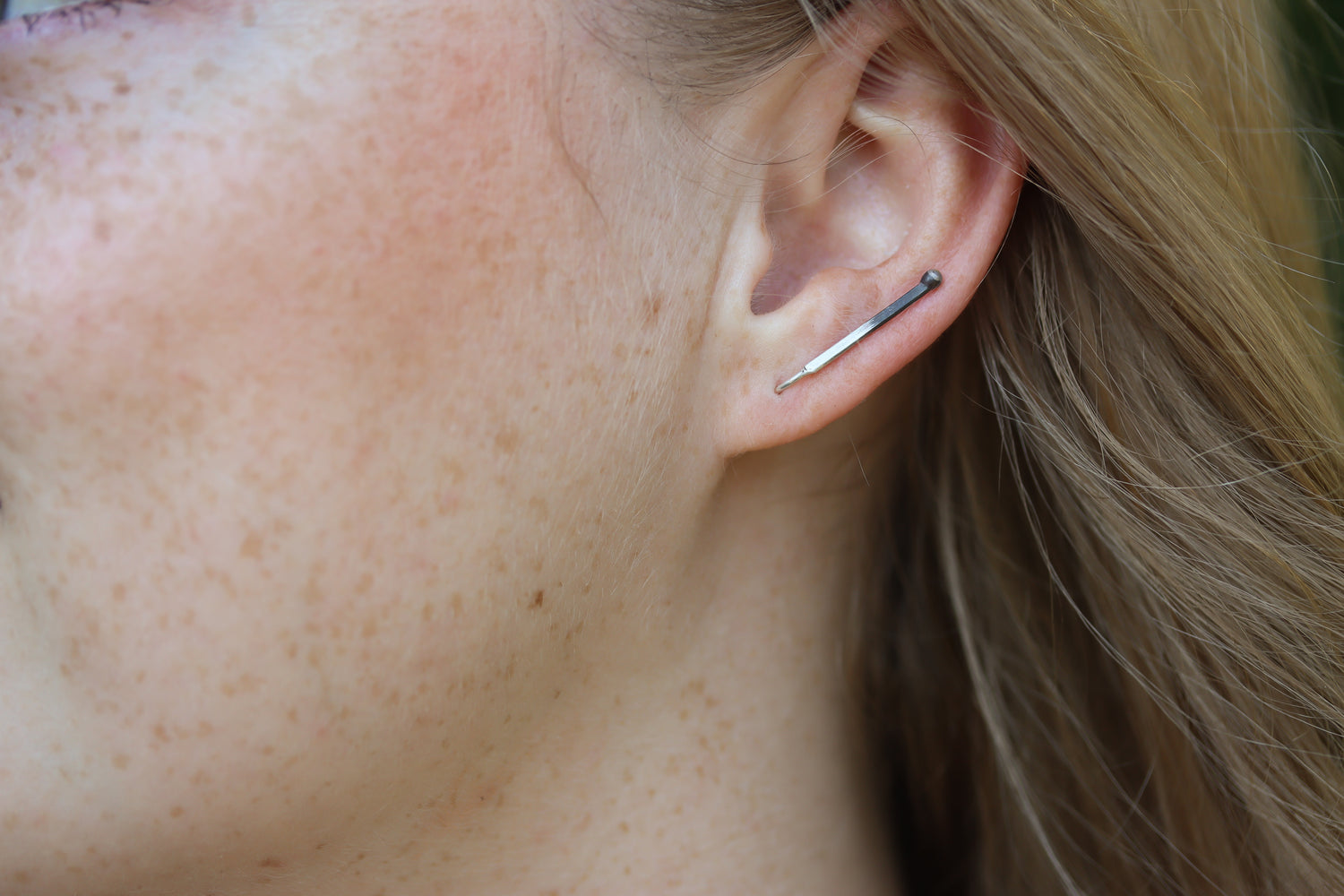 Silver Matchstick Climber Earrings