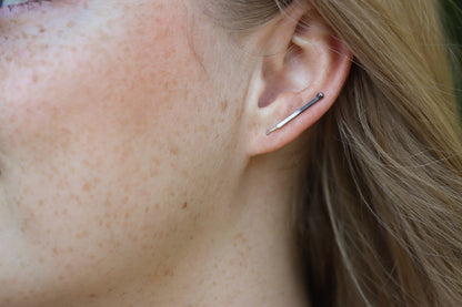 Silver Matchstick Climber Earrings