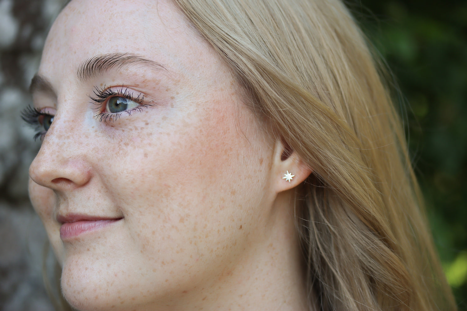 Eight‑Point Pole Star Stud Earrings