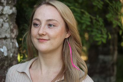 Long Feather Threader Earrings