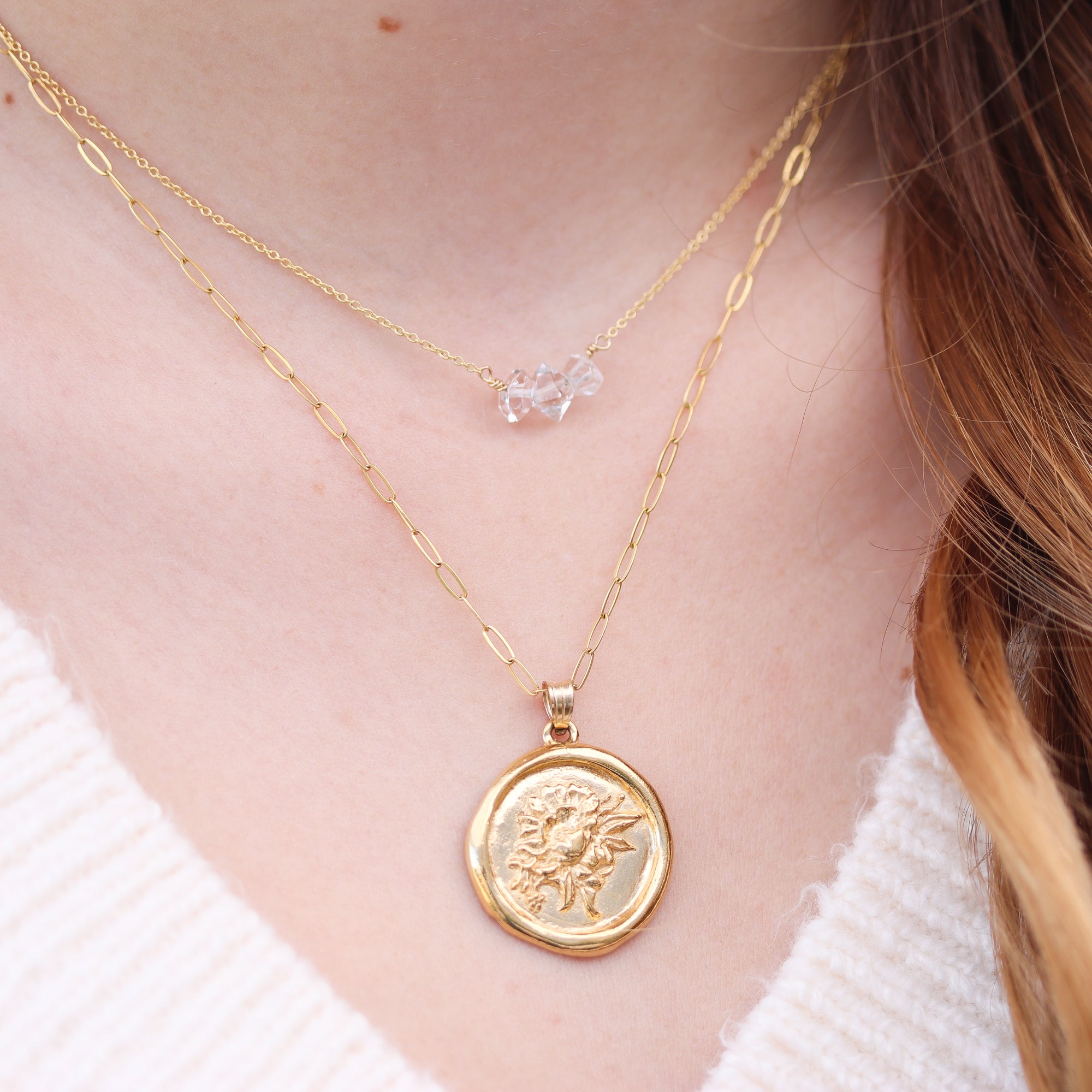 String of Hearts Necklace – Lotus Stone Design String of Hearts Necklace – Lotus Stone Design