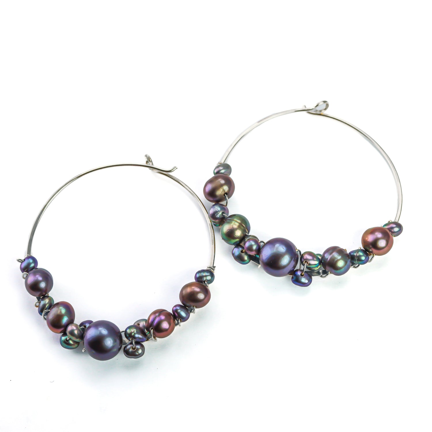 Large Bubbly Pearl Hoops