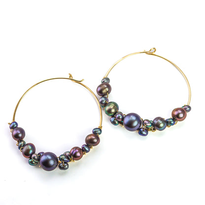 Large Bubbly Pearl Hoops