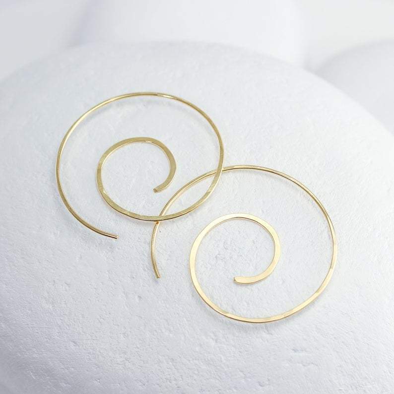 Large Spiral Hoop Earrings