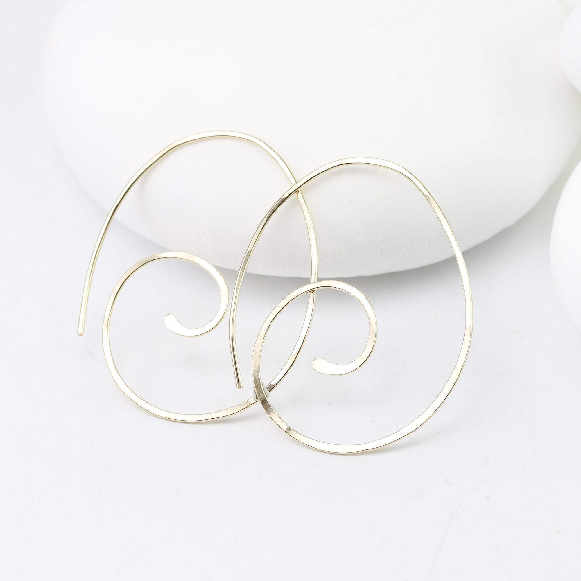 Large Spiral Oval Hoops