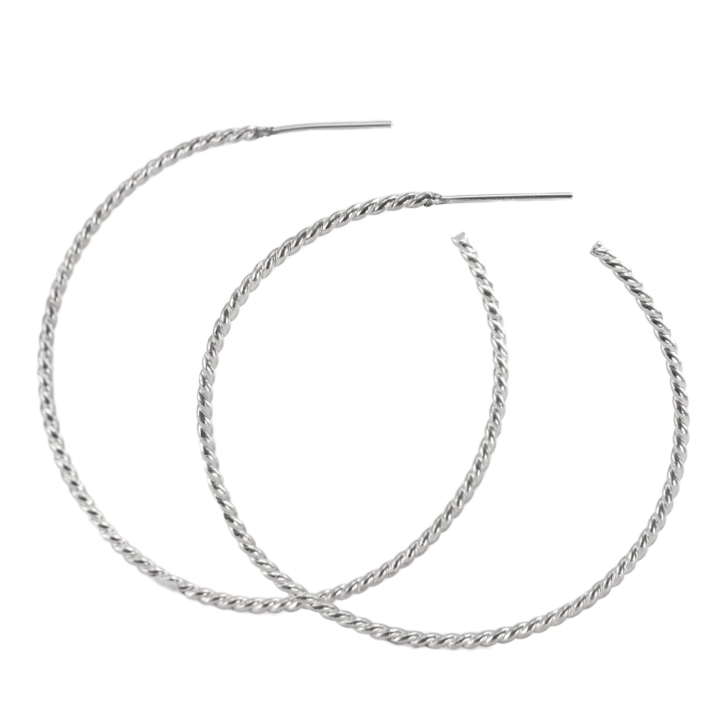Large Twisted Skinny Gold Hoops
