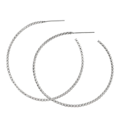 Large Twisted Skinny Gold Hoops