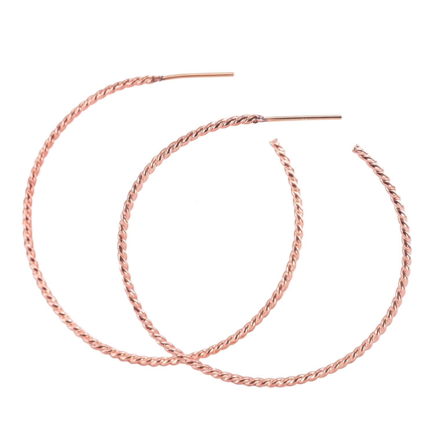 Large Twisted Skinny Gold Hoops