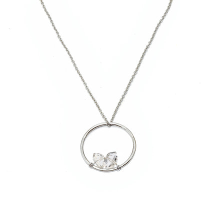 Mini Herkimer Frame Necklace in Gold