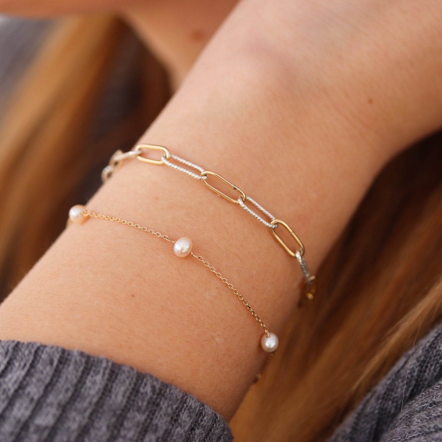 Paperclip Necklace and Bracelet Set