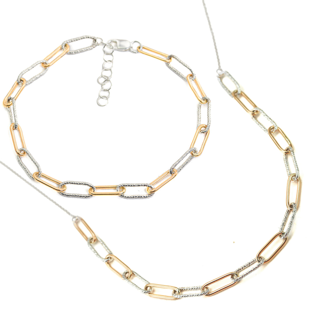 Paperclip Necklace and Bracelet Set