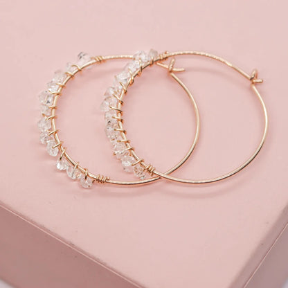 Pave Style Herkimer Hoops