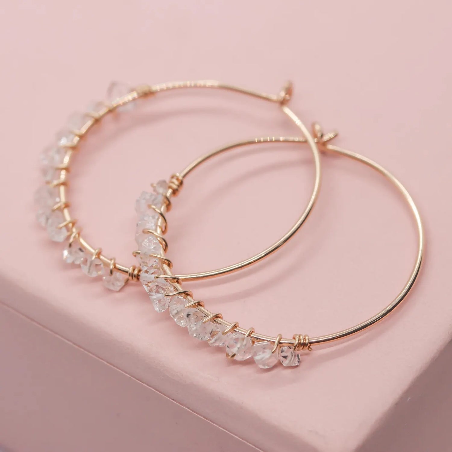 Pave Style Herkimer Hoops