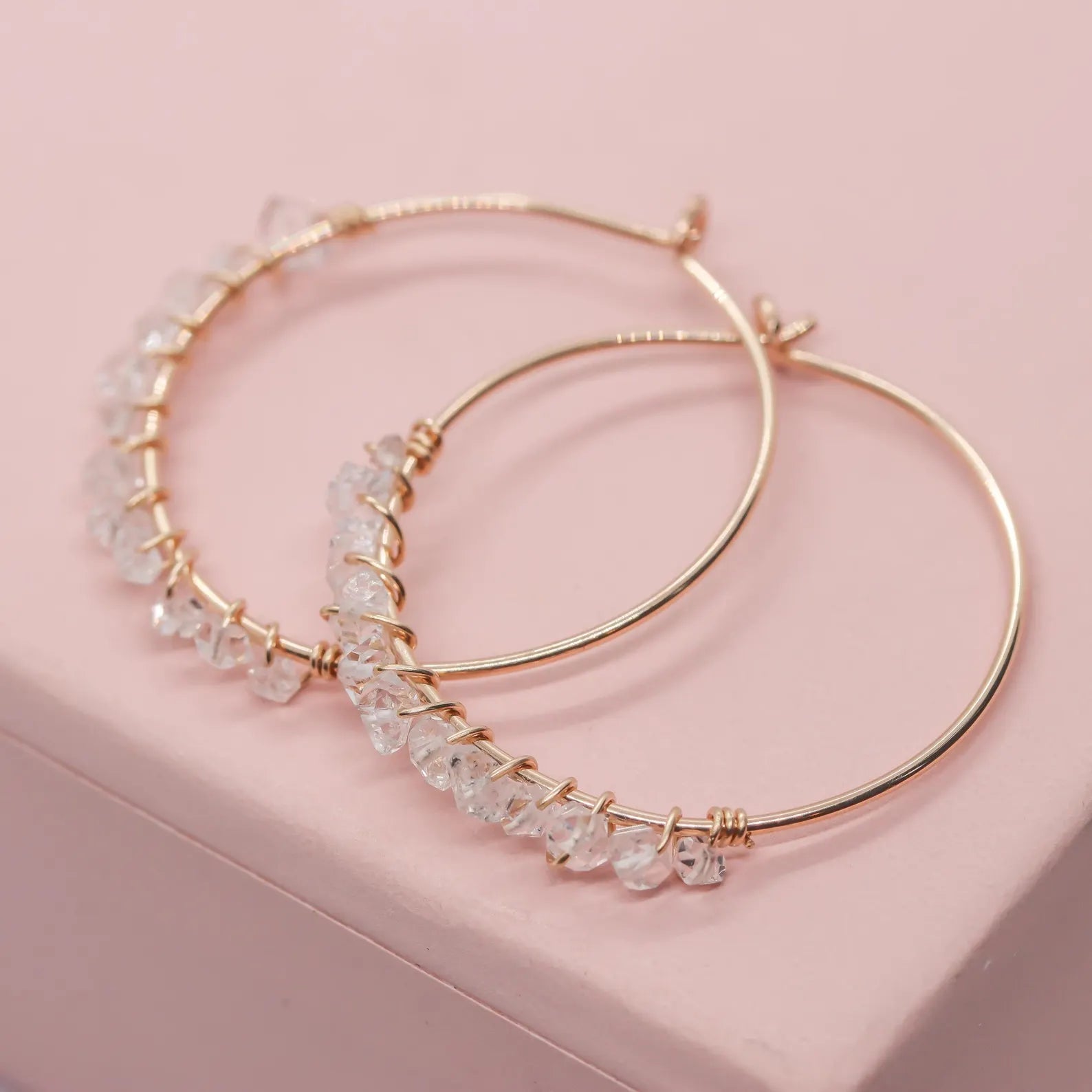 Pave Style Herkimer Hoops