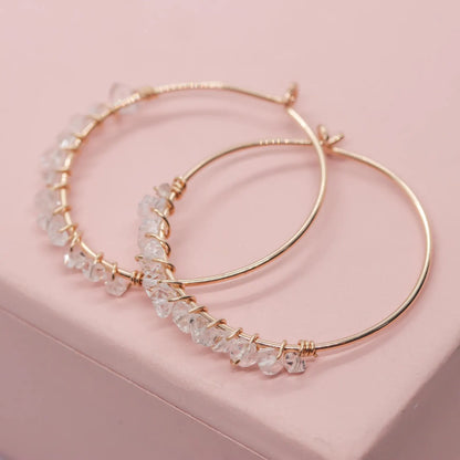 Pave Style Herkimer Hoops