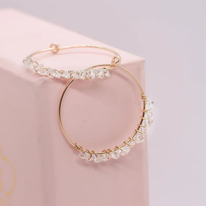 Pave Style Herkimer Hoops
