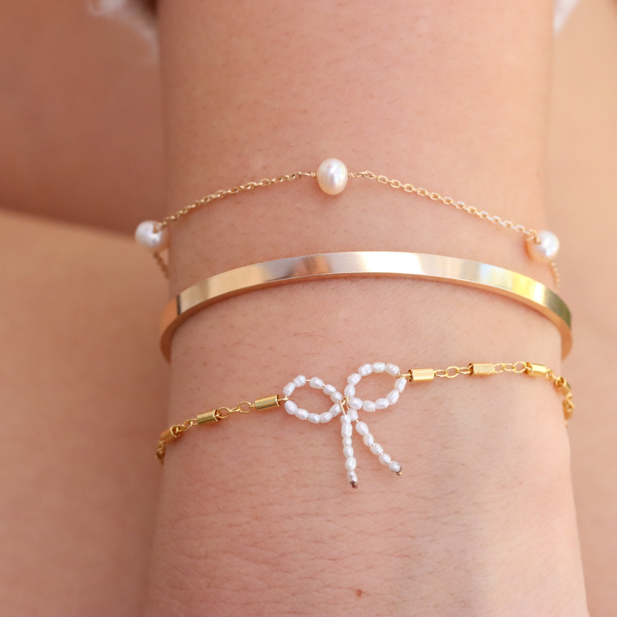 Pearl Bow Bracelet