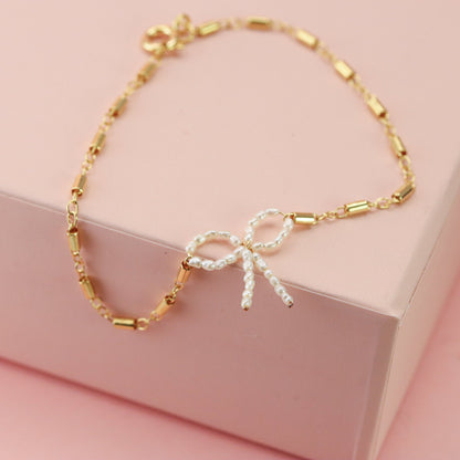 Pearl Bow Bracelet